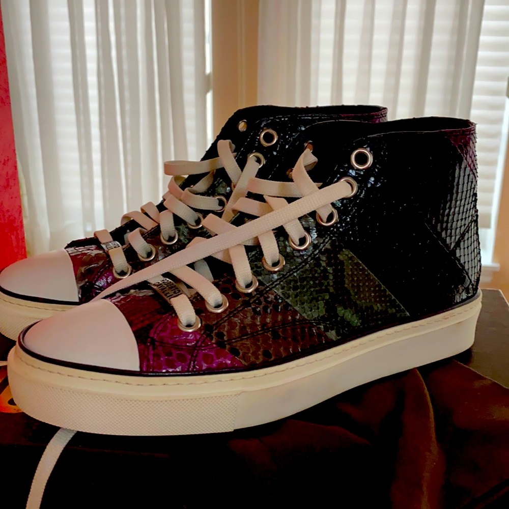 NEW Roberto Cavalli Men’s-Women’s sneakers snake leather women’s size 9 men’s 7